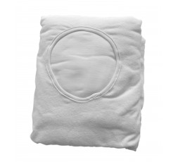 Drap-Housse pour table de massage en tissu-éponge blanc 260gr-m2 avec trou facial