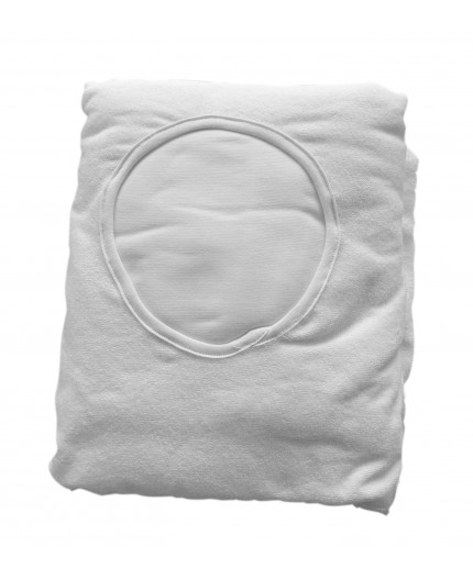 Couch cover in washable cotton towelling, with face hole, WHITE 260gr-m2