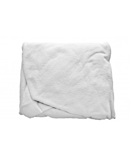 Drap-Housse en Tissu-éponge sans Trou Facial, Blanc