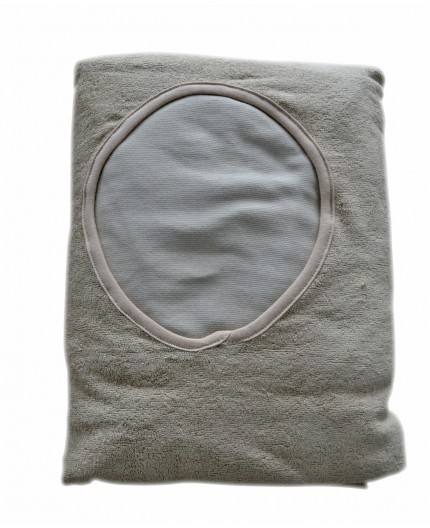 Bettbezug aus Frotte, für Massage-Liegen WEISS 260gr-m2 mit Gesicht Loch