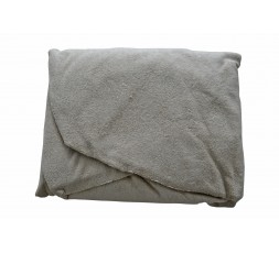 Couch cover in washable cotton towelling, with face hole, WHITE 260gr-m2